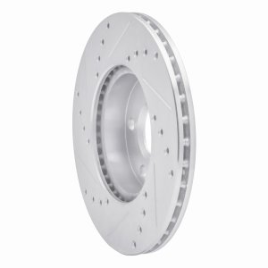 Buick Skylark Brake Rotor (1) - Front Right - R1 Concepts - Drilled & Slotted - Silver - `90-`05